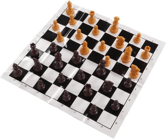 Scacchi in Lega di Plastica - Scacchiera - Pezzi da Scacchi - Cassetto di Ripostaggio - Dimensioni 25,2 x 24,7 cm - Grande per Campeggio/Esterno - Scacchi da Campo Esterno