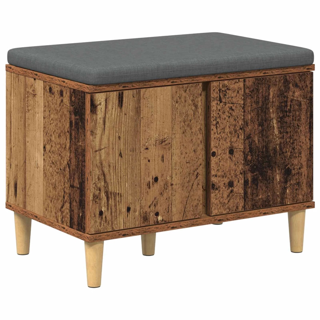 Panca per ingresso con cuscino-Sgabello-Panca da Corridoio Legno vecchio 60 x 38 x 46 cm 119823