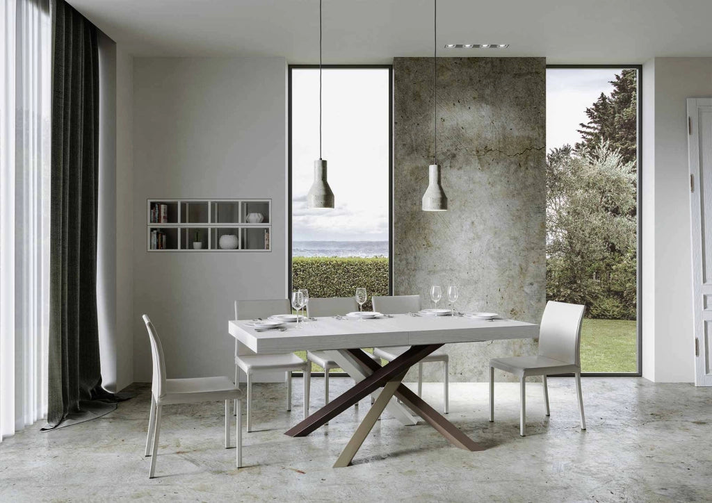 Tavolo allungabile 90x200/460 cm Volta Premium bianco frassino telaio 4/C