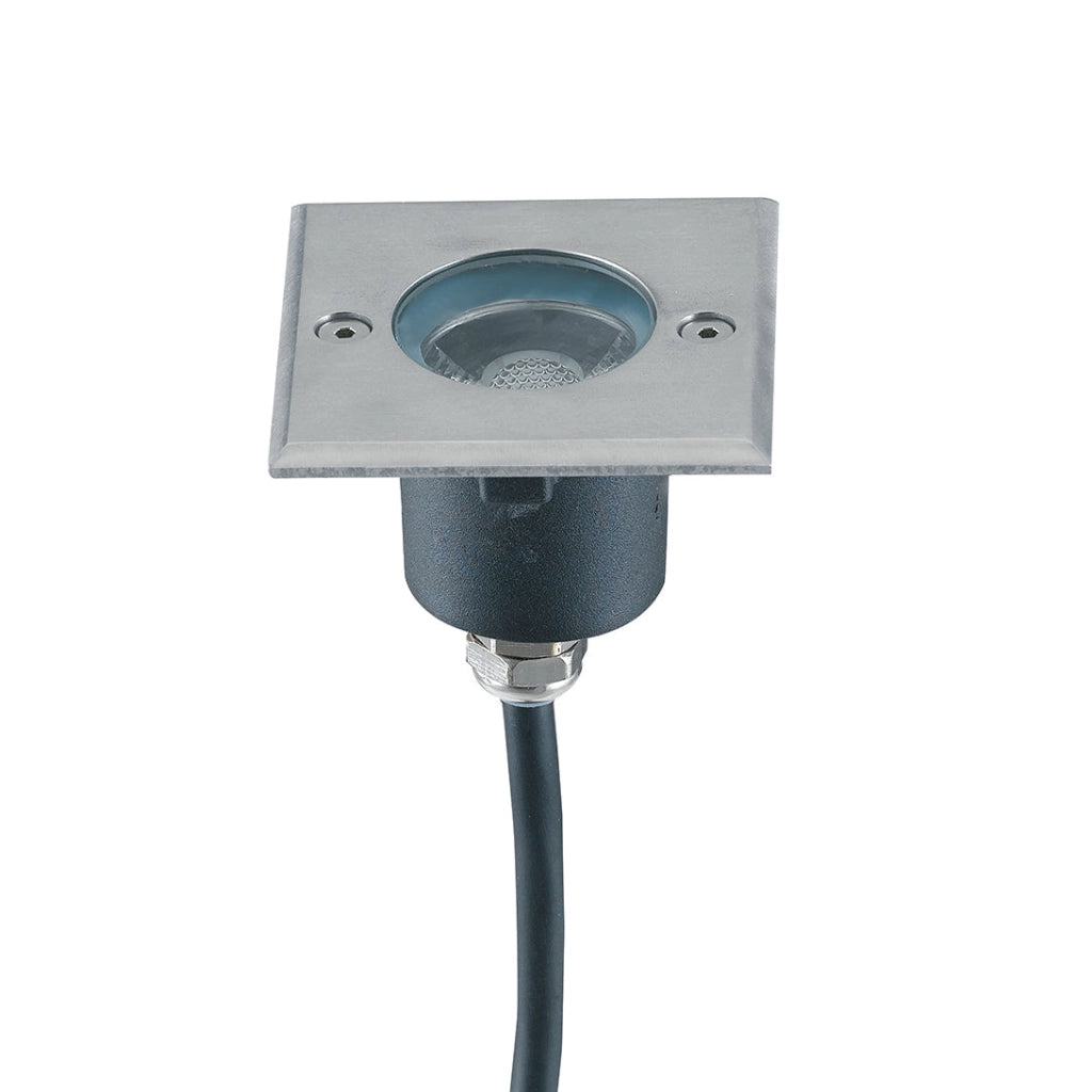 FARO A INCASSO CALPESTABILE LED WALK ACCIAIO QUADRATO 3W 345LM 3000K IP67 7X7X6,6CM