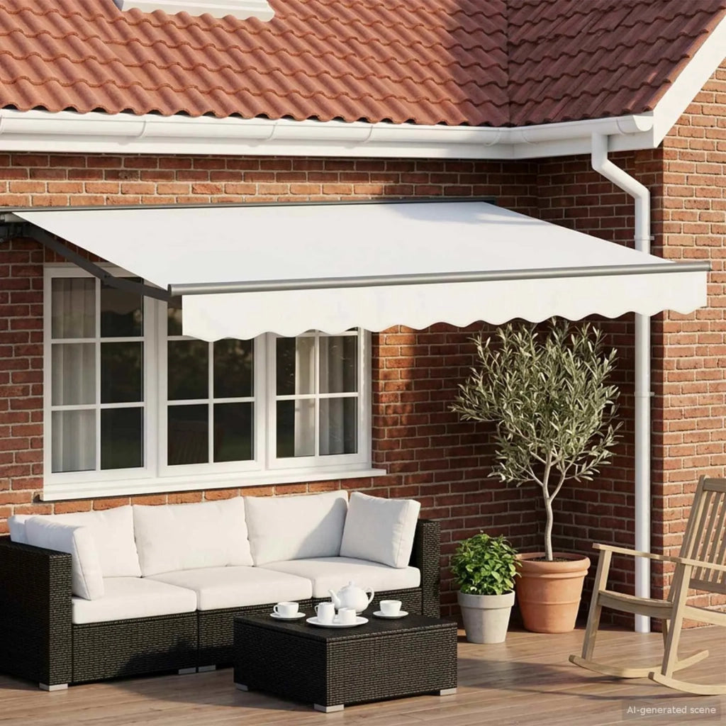 Cornice per Tenda Manuale con LED Bianco e Antracite 3,5 x 2 m 3420776
