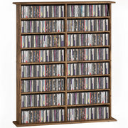 Cassettiera per CD e DVD con 16 scomparti e 12 ripiani regolabili ¨C Minimal ¨C marrone