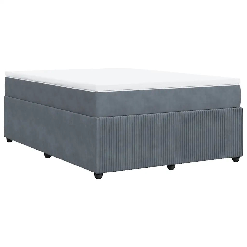Giroletto a Molle con Materasso Grigio Scuro 140x200 cm Velluto 3285645