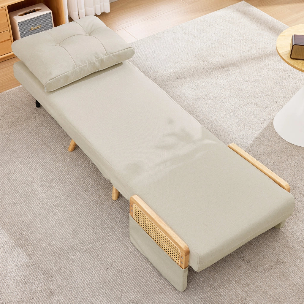 Poltrona letto 3 in 1 con funzione letto, reclinabile a scomparsa e letto per gli ospiti, poltrona imbottita con schienale regolabile in 5 posizioni e