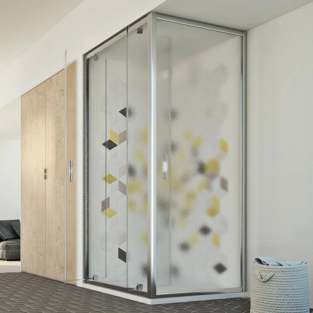 Box Doccia 75x110 AP. 110 CM H198 stampato C mod. Cristal Duo 2 Ante