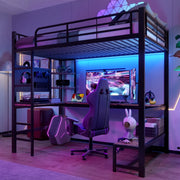 Letto a castello nero 90x200 cm con struttura