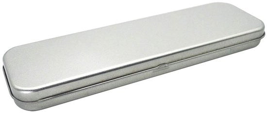 Pennenholder per scuola - contenitore metallico - 21 x 6 cm