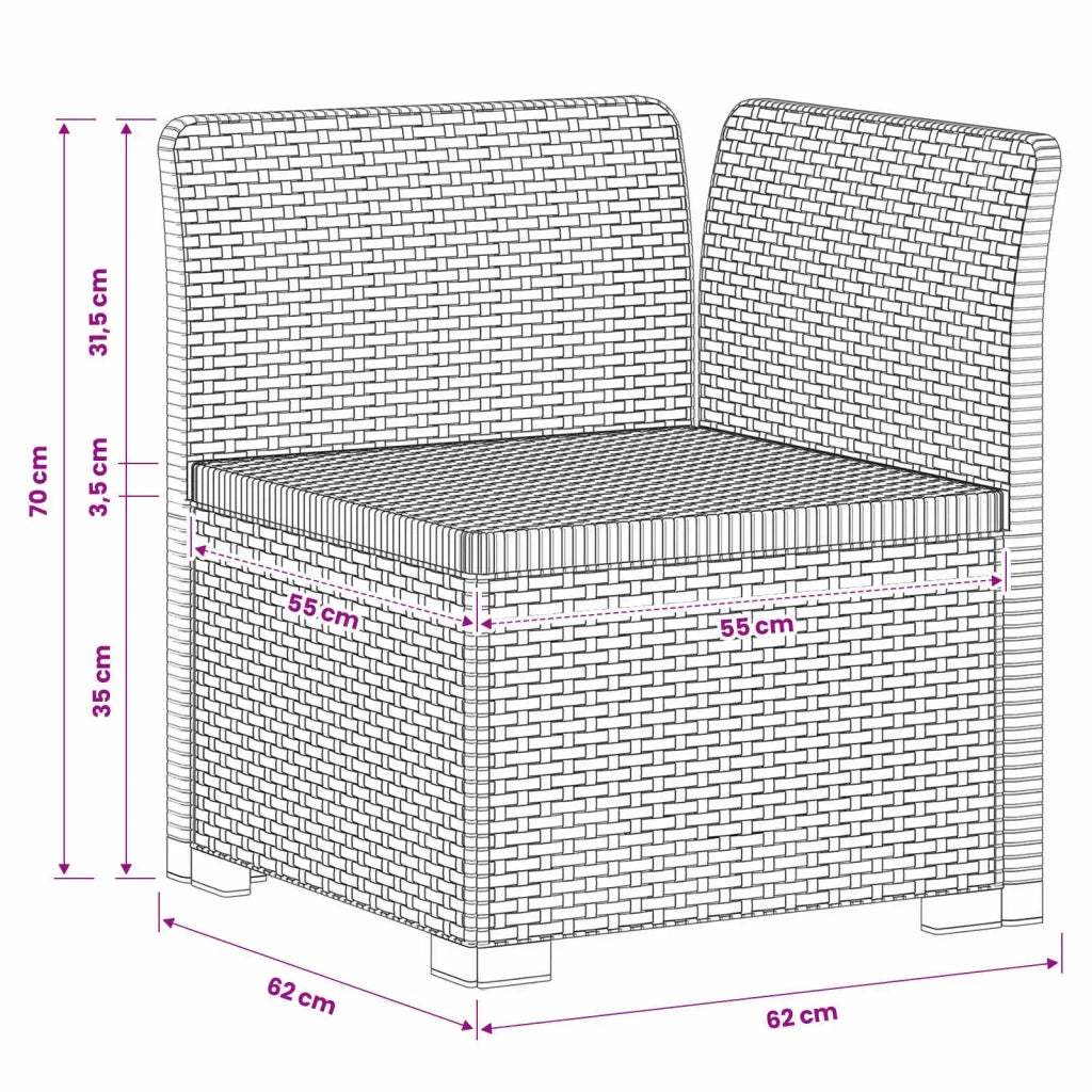 Divano da esterno-Divano da Giardino a 1 Posto Aspetto Rattan PP Antracite 326388