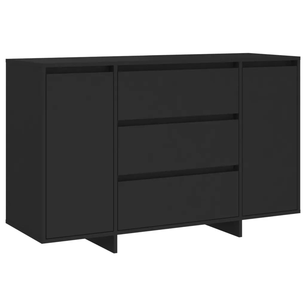Credenza con 3 Cassetti-Buffet-Armadio da cucina Nera 120x41x75 cm in Truciolato