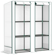 Serra con tetto a falda, doppie porte, ripiani, serra invernale in alluminio realizzata in acciaio, serra per balcone, giardino, serra per pomodori