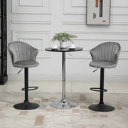 SGABELLO BAR Girevole e Regolabile in Altezza, Set da 2 Pezzi, 54x56x91-111 cm, Grigio