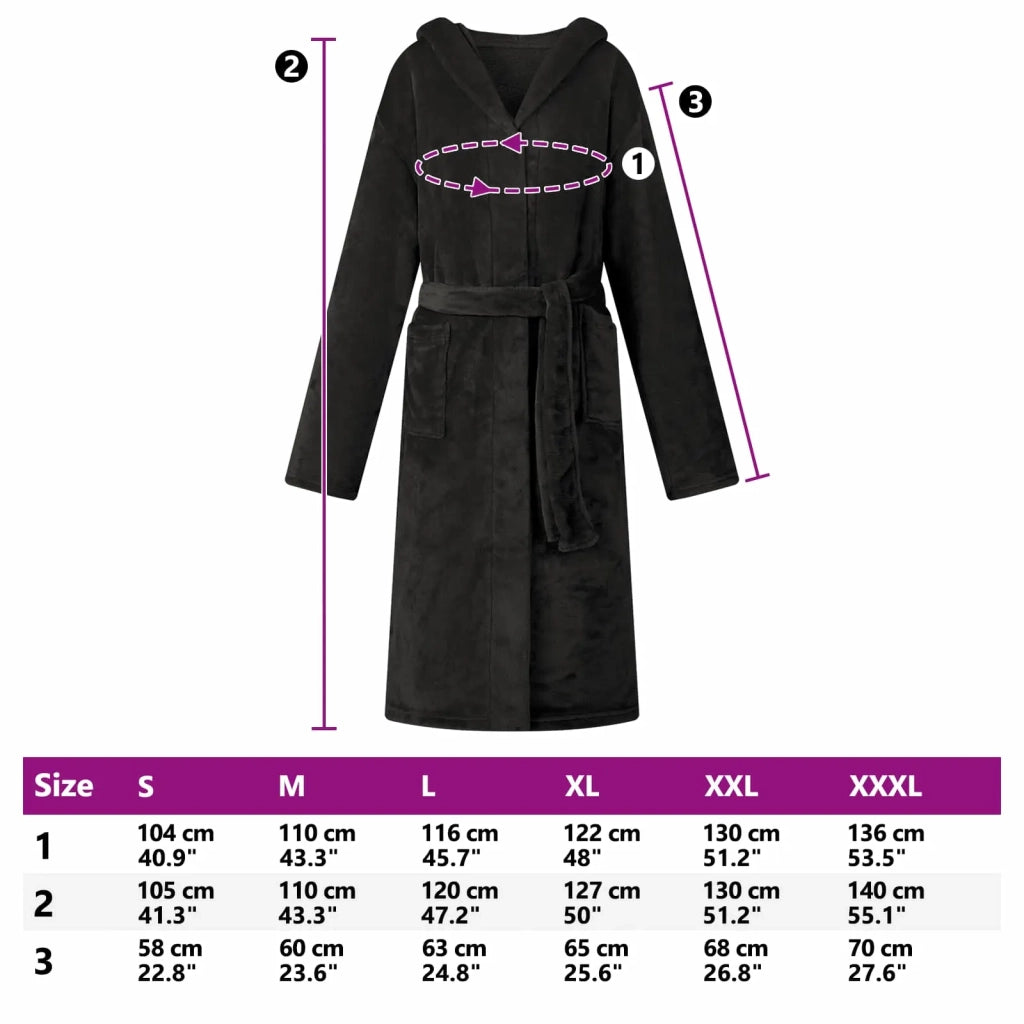 Accappatoio con Cappuccio Nero s Flanella CFW7420750
