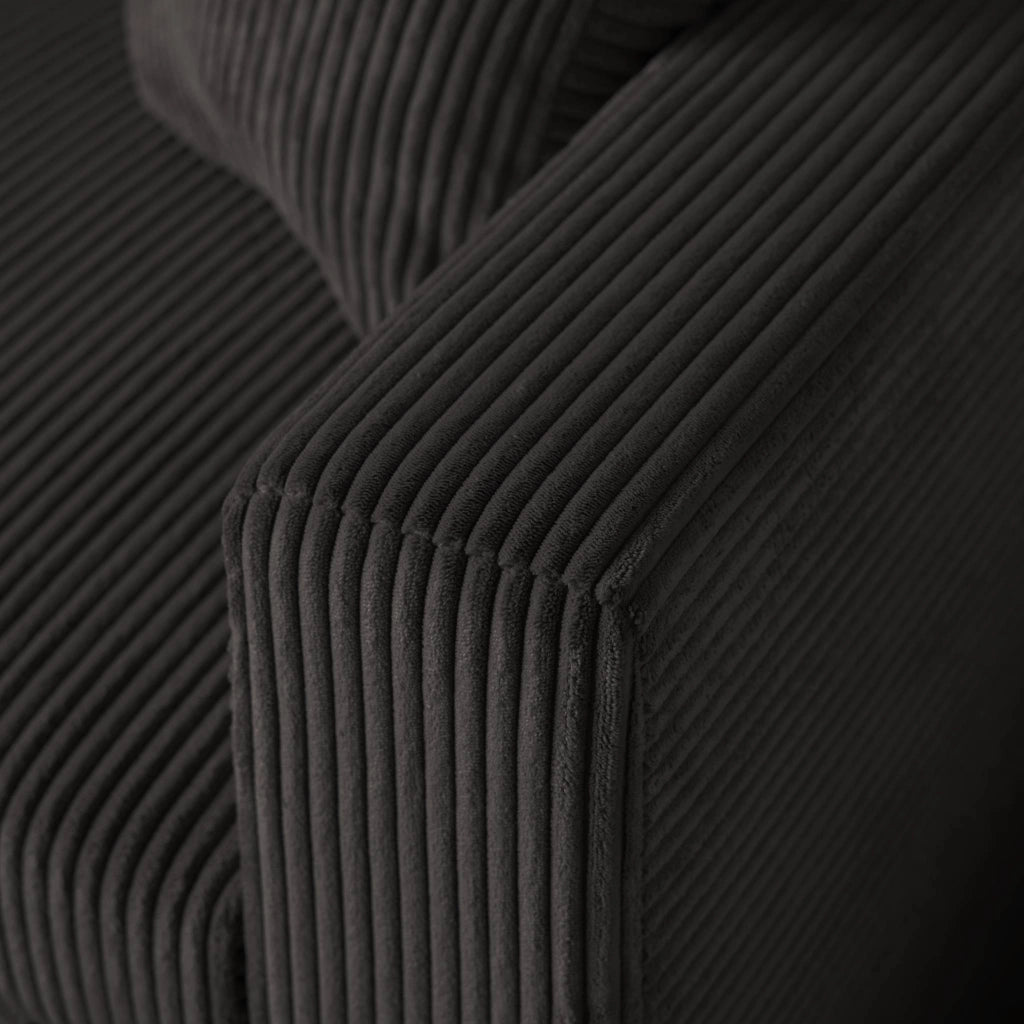 Divano letto angolare reversibile, 3 posti, grigio scuro