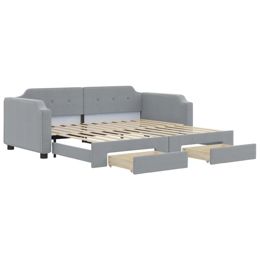 Divano letto | Sof¨¤ letto | Letto singolo Estraibile Cassetti Grigio Chiaro 90x200cm Tessuto