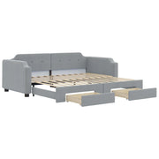 Divano letto | Sof¨¤ letto | Letto singolo Estraibile Cassetti Grigio Chiaro 90x200cm Tessuto