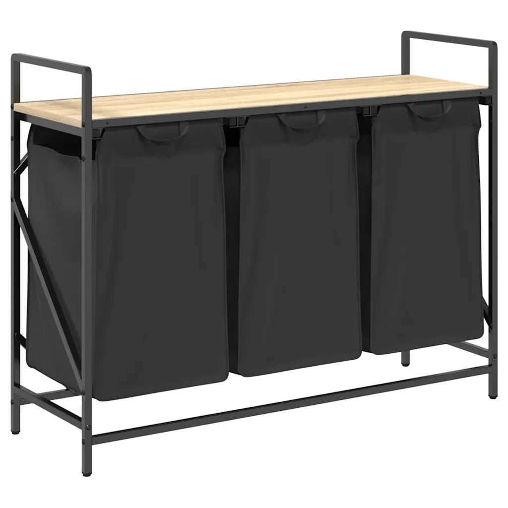 Cesto per la Biancheria 3 Scomparti con Ripiano Rovere Sonoma CFW9227646