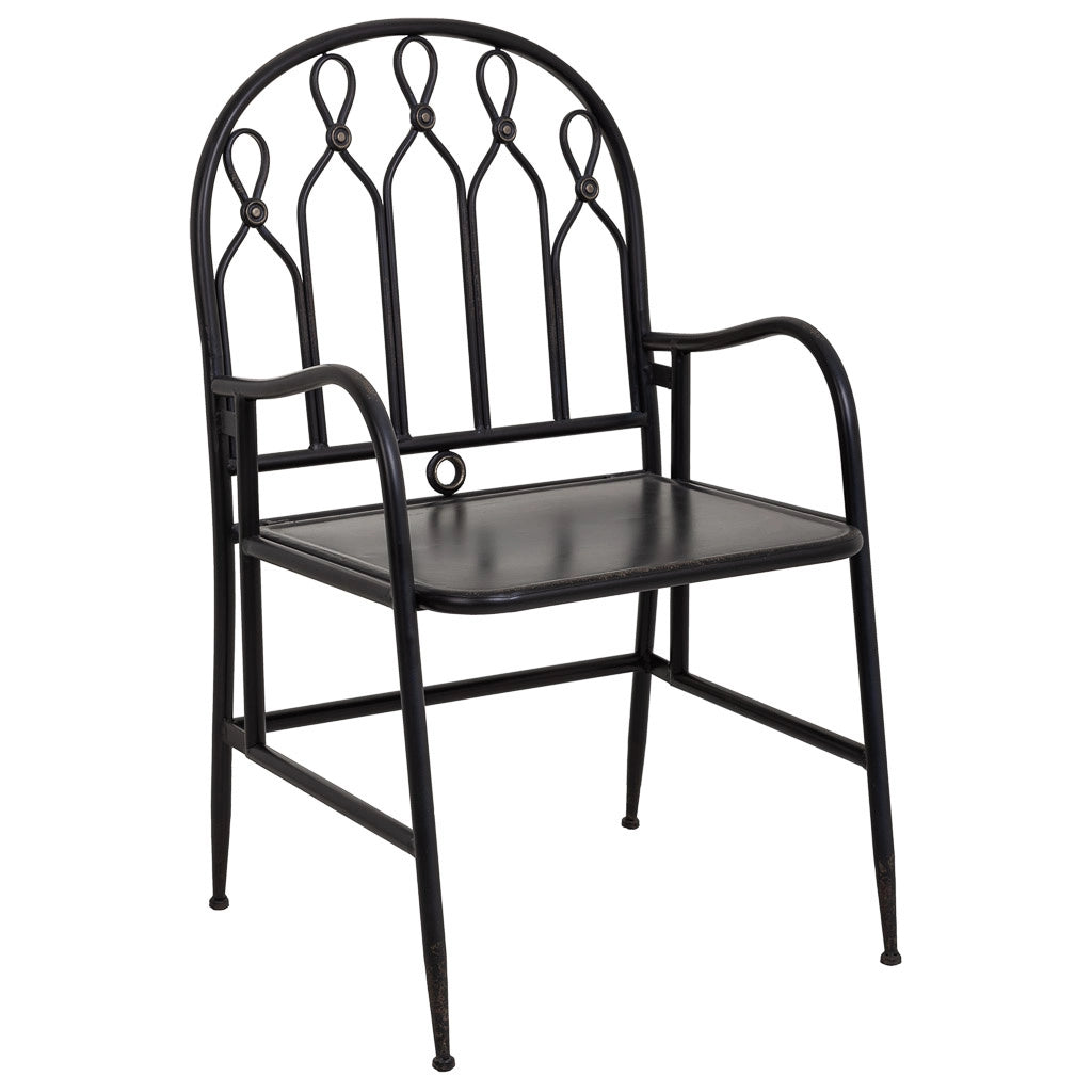 Sedia in metallo nero 55x56x96h