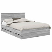 Letto matrimoniale | Letto per adulti | Struttura del letto con cassetto Grigio Sonoma 160 x 200 cm