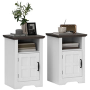 Tavolino Rustico con Anta e Ripiano ¨C zephmum ¨C 40x35x60 Bianco e Marrone