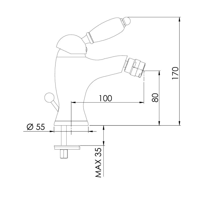 Rubinetto bidet liberty con scarico cromato