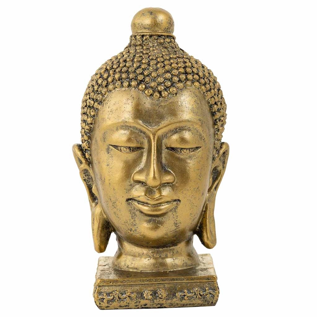 Buddha decorativo in resina dorato 14x13.5x23.5h cm