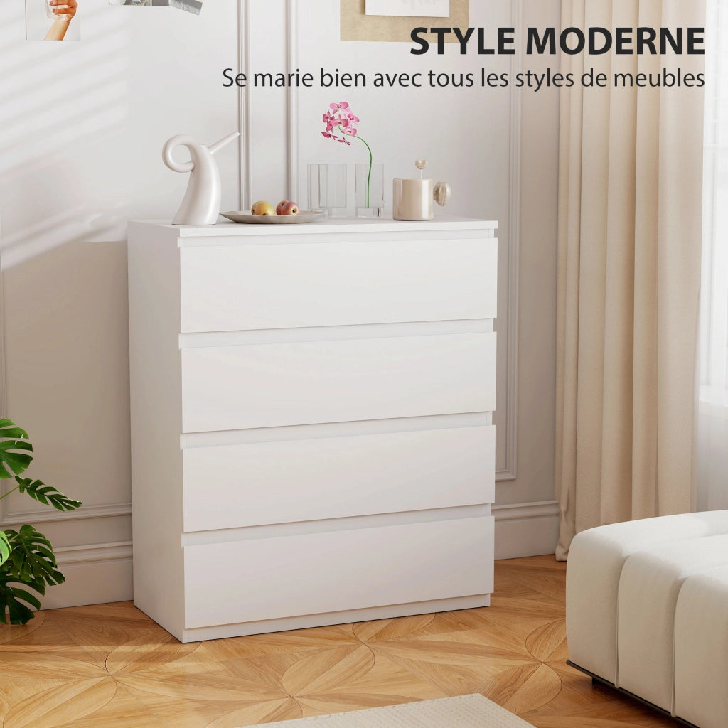 Cassettiera 4 cassetti ¨C Xylo ¨C Bianco 80x39x95 cm