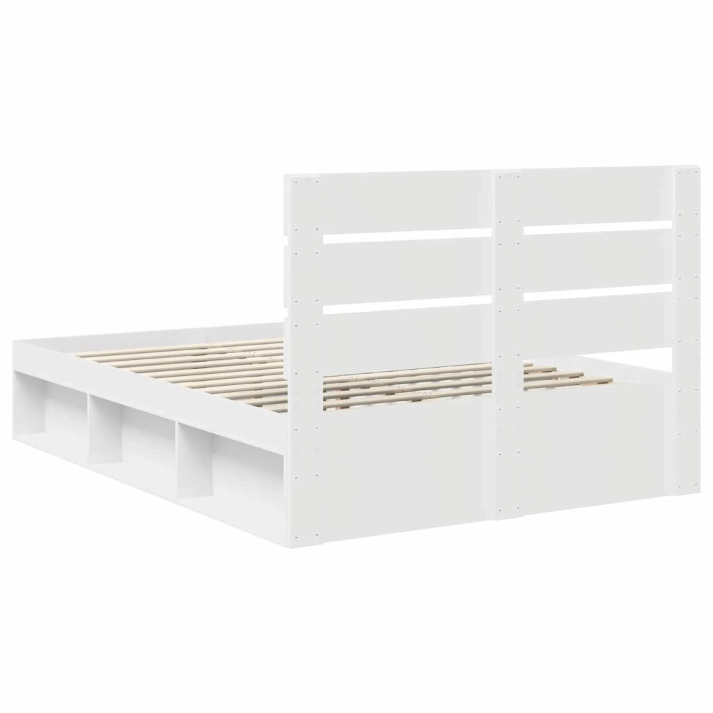 Struttura del letto-Giroletto-Rete del Letto Bianco 140 x 190 cm Pino massello 729747