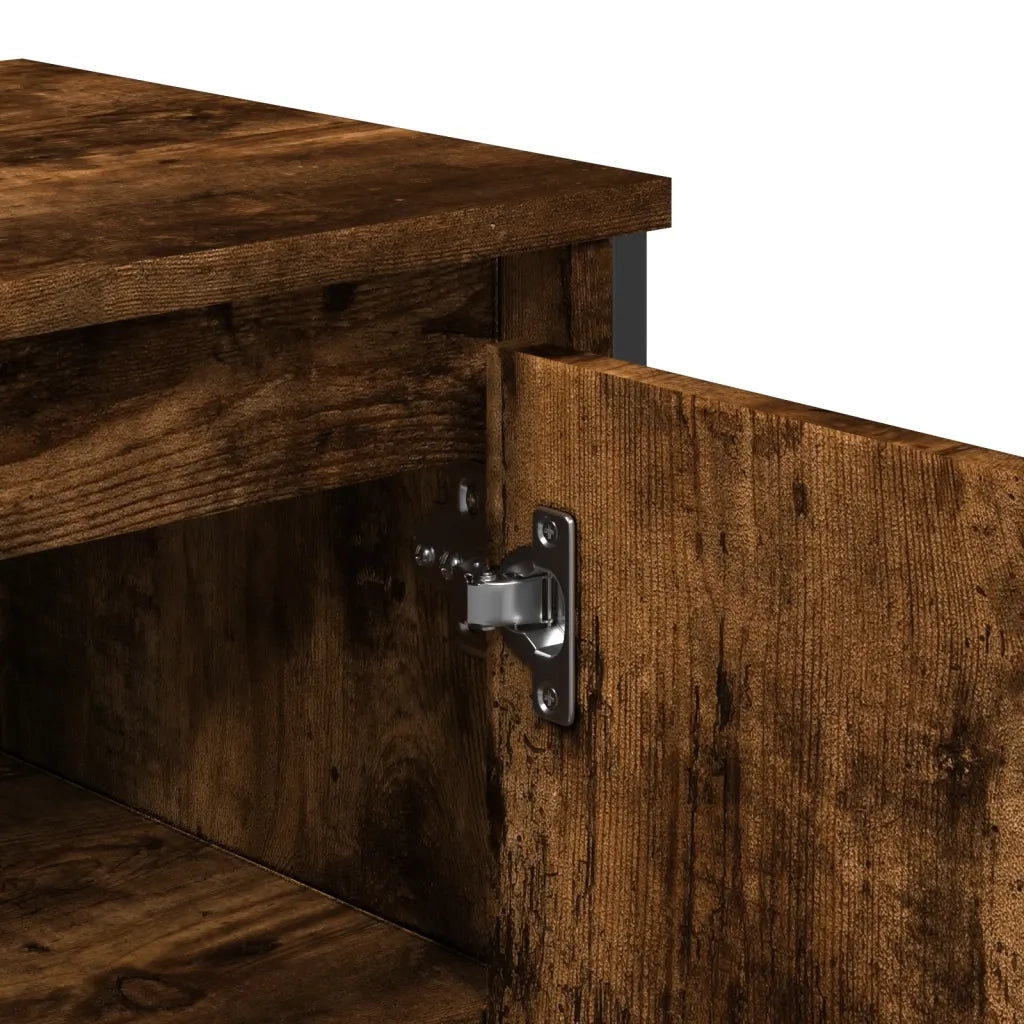 Mobile Lavabo Bagno-Armadietto da bagno Rovere Fumo 91x35x60 cm in Truciolato