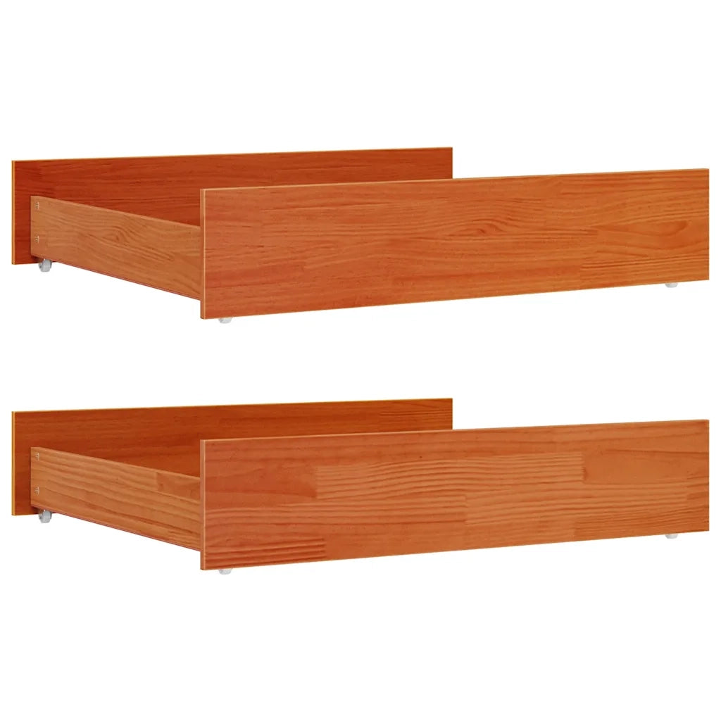 Cassetti per Letto 2 pz Marrone Cera in Legno Massello di Pino CFW3187680