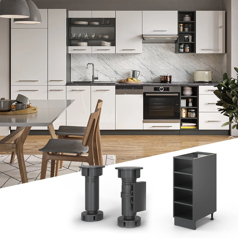 Scaffale da cucina Fame-Line Antracite/Antracite 30 cm, PL Marmo Vicco