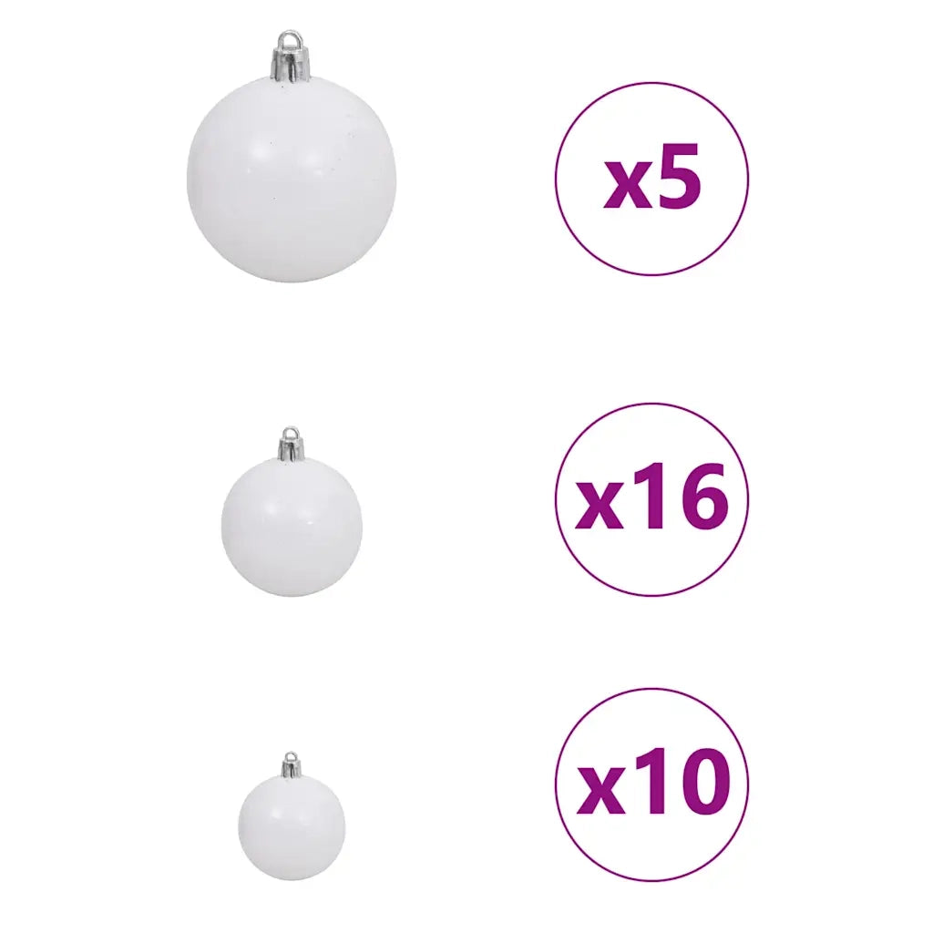 Albero di Natale Artificiale con Rami Pieghevoli Bianco 180 cm 3397483