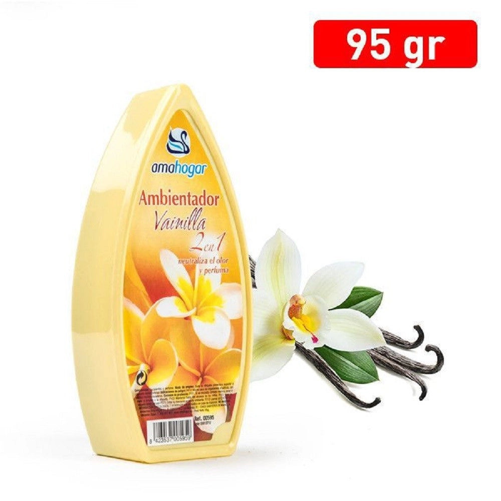 Trade Shop - Set 12 Pz Deodoranti Gel Profumo Ambiente Assorbi Odori 2in1 Fragranza Vaniglia -