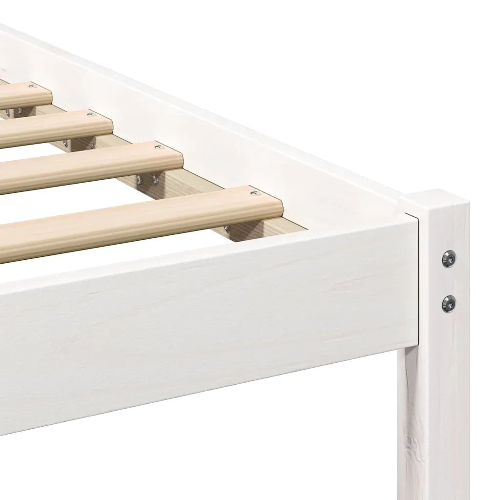 Struttura del letto Bianco 90 x 200 cm Pino massello 872348