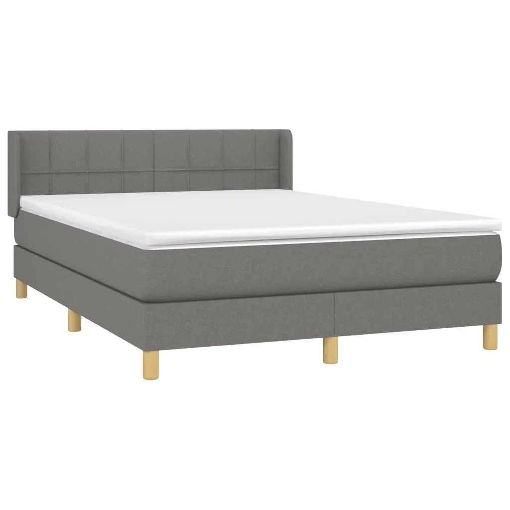 Giroletto a Molle con Materasso Grigio Scuro 140x190 cm Tessuto 3130266