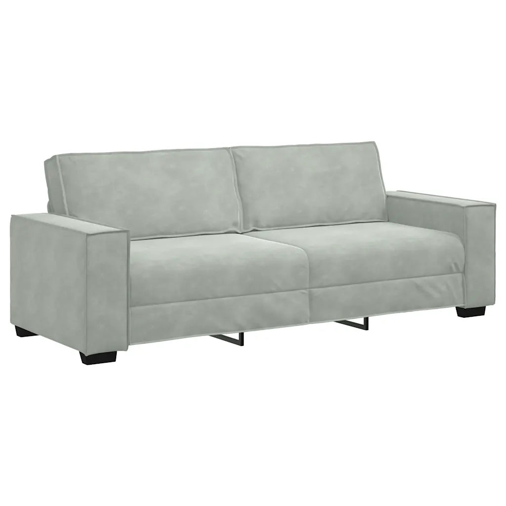 Set di Divani 2 pz con Cuscini Grigio Chiaro in Velluto 3324700