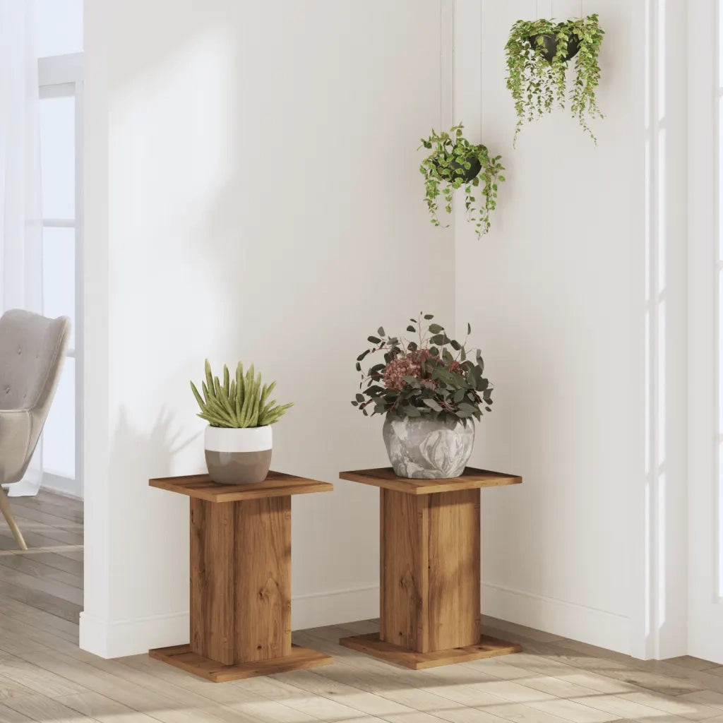 Supporti piante | Sostegno per piante 2 pz Rovere Artigianale 30x30x40 cm Truciolato