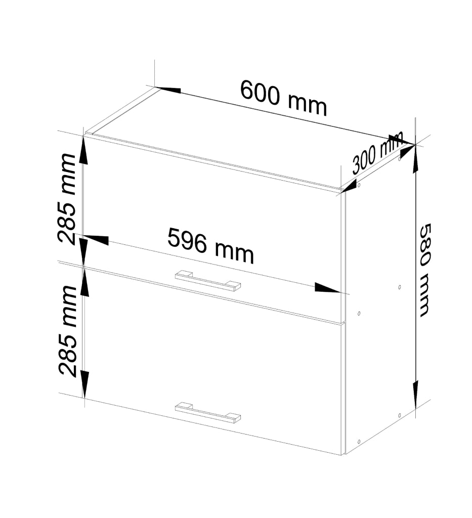 Mobile da cucina pensile sistema AKORD OLIWIA G2 Bianco, Grigio Grafite 60 cm 2 ante 60x30x58 cm