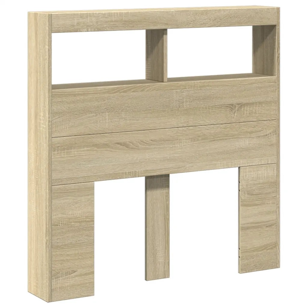 Testiera con Contenitore a LED Rovere Sonoma 100x17x102 cm 839184