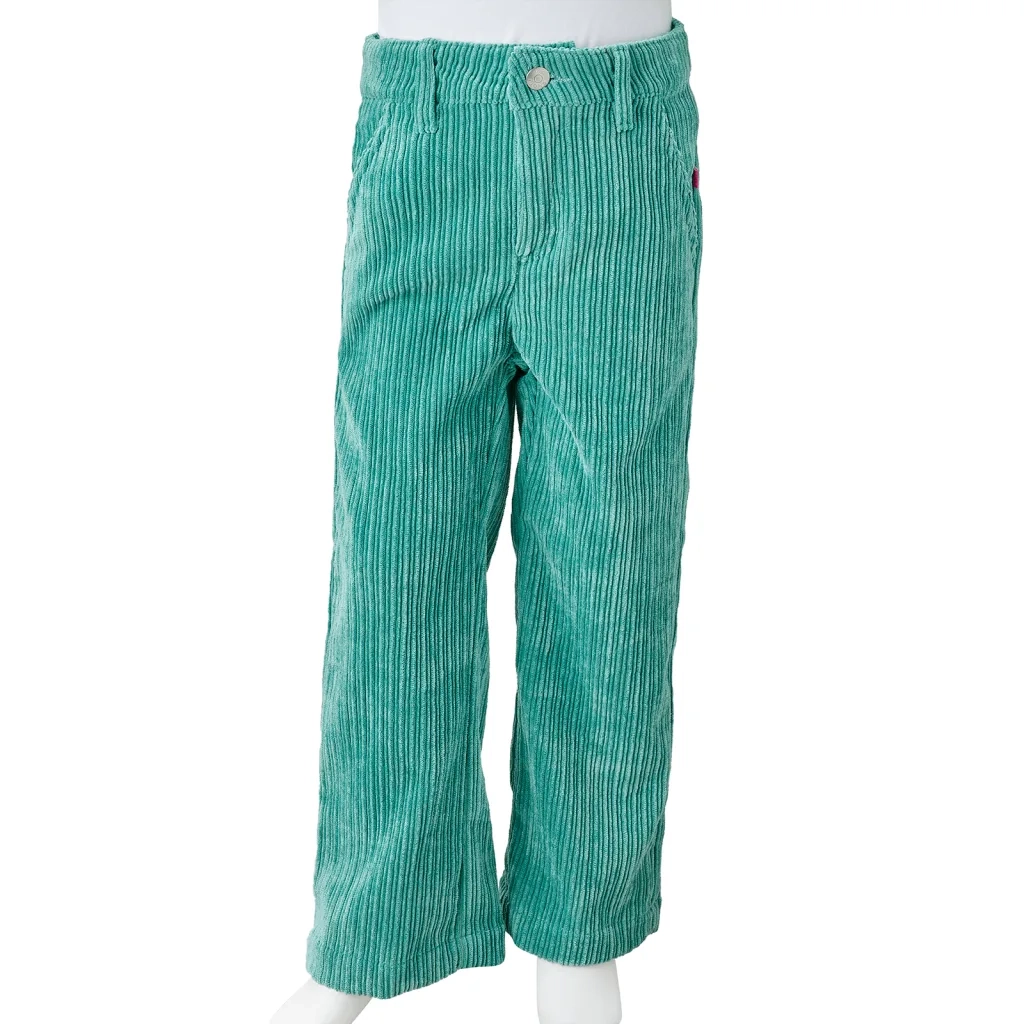 Pantaloni per Bambini in Velluto a Coste Verde Menta 128 14367