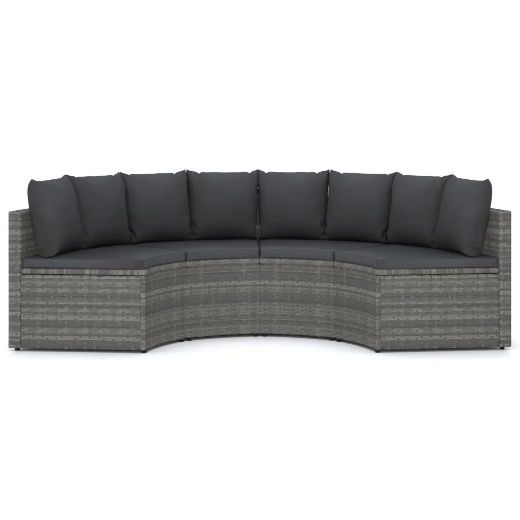 Set Divani da Giardino 4 pz con Cuscini in Polyrattan Grigio