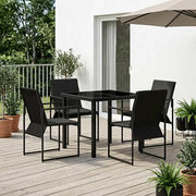 Set da Pranzo per Giardino 5 pcs Nero e antracite 3448903