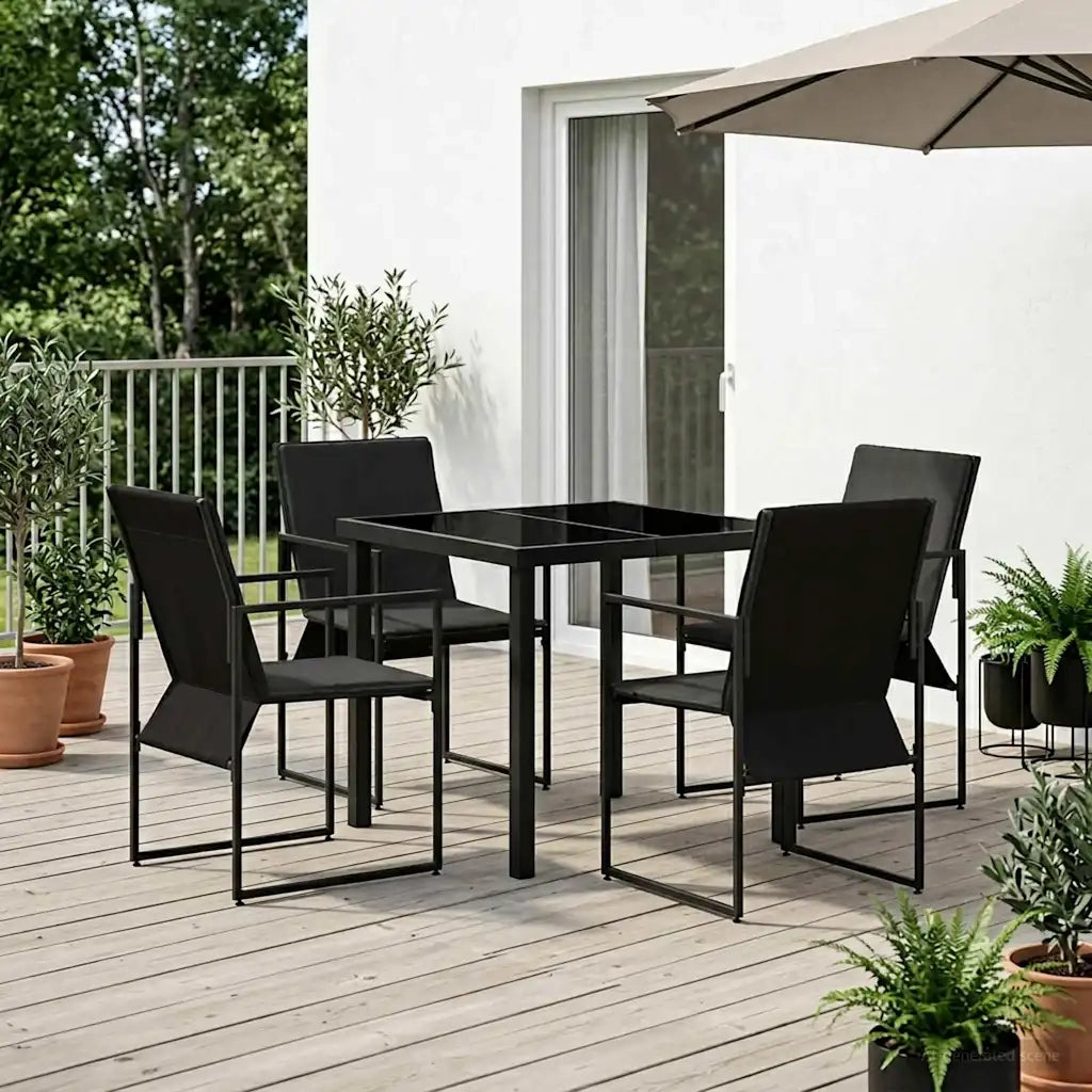 Set da Pranzo per Giardino 5 pcs Nero e antracite 3448903