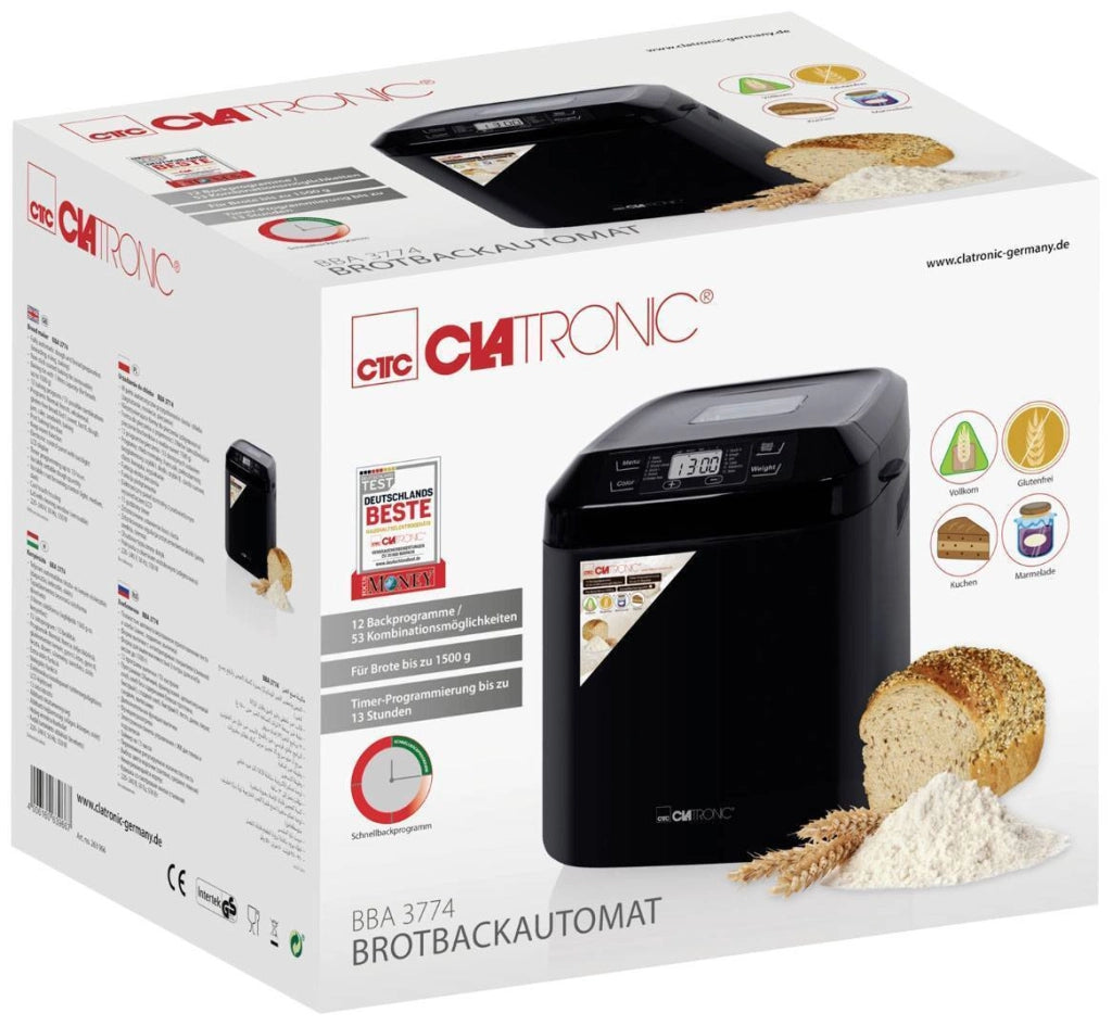 Clatronic BBA 3774 macchina per il pane 550 W Nero