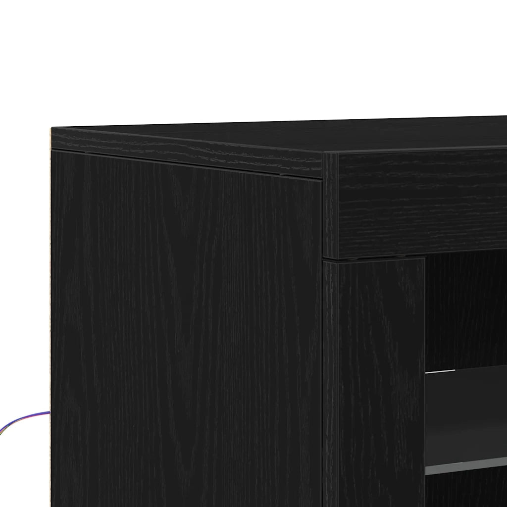 Credenza | Madia LED Rovere Nero 41 x 37 x 67 cm Legno multistrato