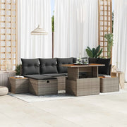 Set Divano da Giardino 7 pcs Grigio polyrattan