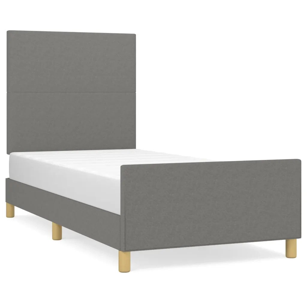 Letto singolo | Letto per adulti | Giroletto senza Materasso Grigio Scuro 90x200 cm Tessuto