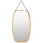 Specchio rettangolare da parete 77 x 44 x 1,5 cm riflesso nitido regolabile design moderno in bambù naturale 20_0021149