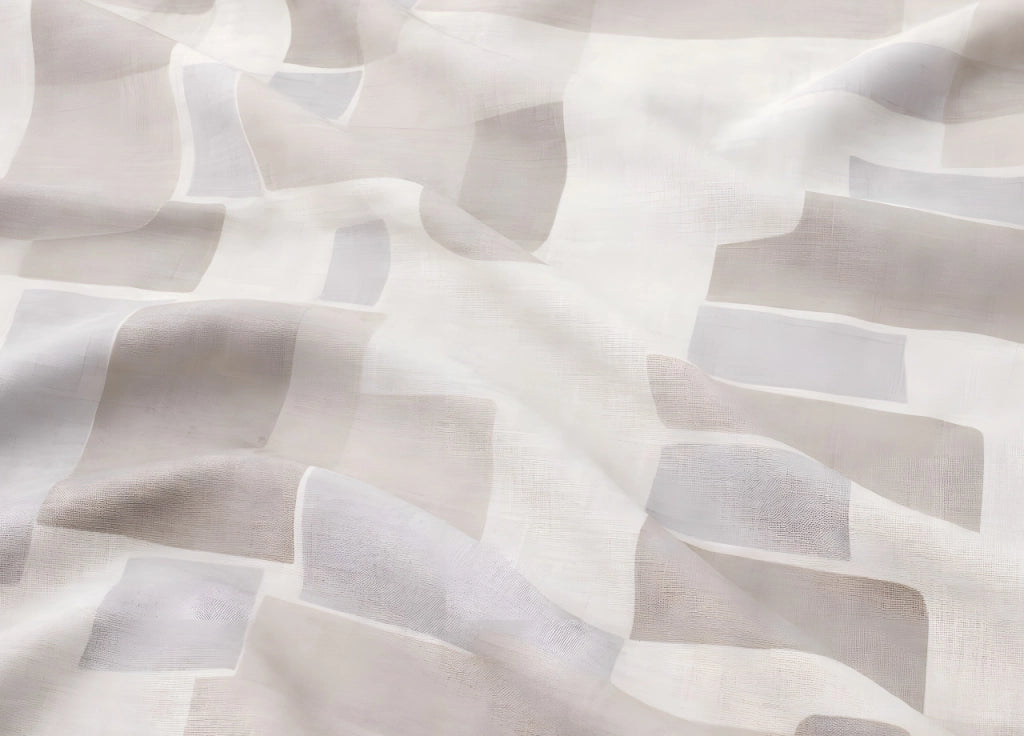 Completo Lenzuola Letto In 100% Cotone Made Italy Disegno Brick - Francese - Beige