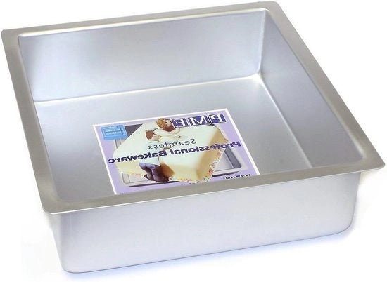 Panno di cottura quadrato in alluminio anodizzato 10 x 10 x 3 pollici profondo argento - forma quadrata per torte