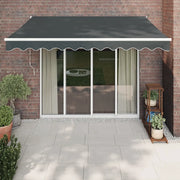 Tenda da Sole Retrattile-Tenda parasole per Patio Antracite 3,5x2,5m Tessuto e Alluminio 874017